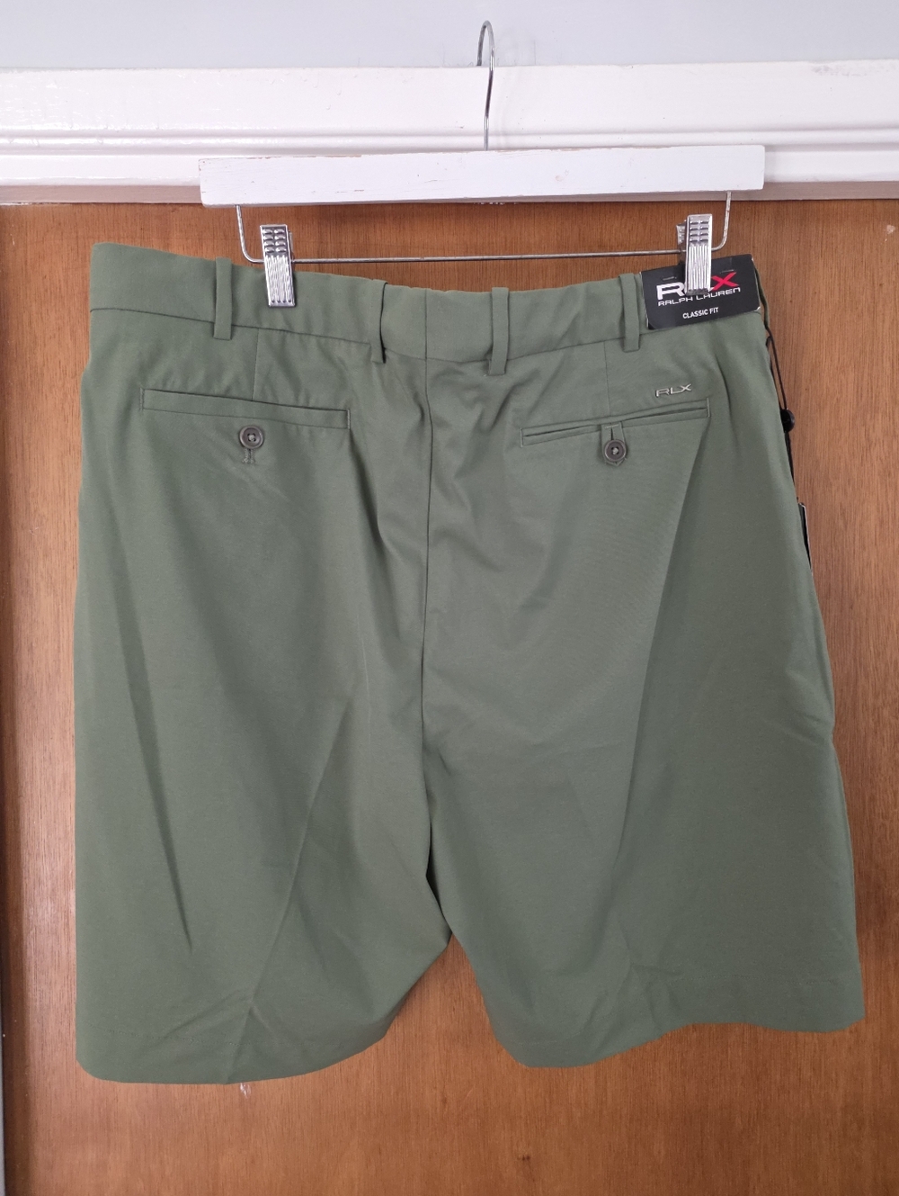 RLX Ralph Lauren Olive Green Men’s Performance Flat-Front Shorts Size 36 Nwt - Picture 8 of 9